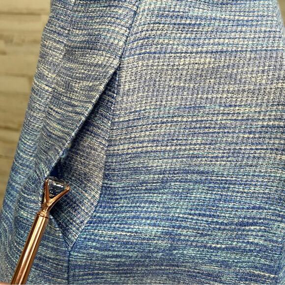 Shoshanna Revolve Helena Ombre Tweed Dress Size 0 Blue with Pockets Fit & Flare - Picture 8 of 15